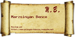 Marzsinyan Bence névjegykártya